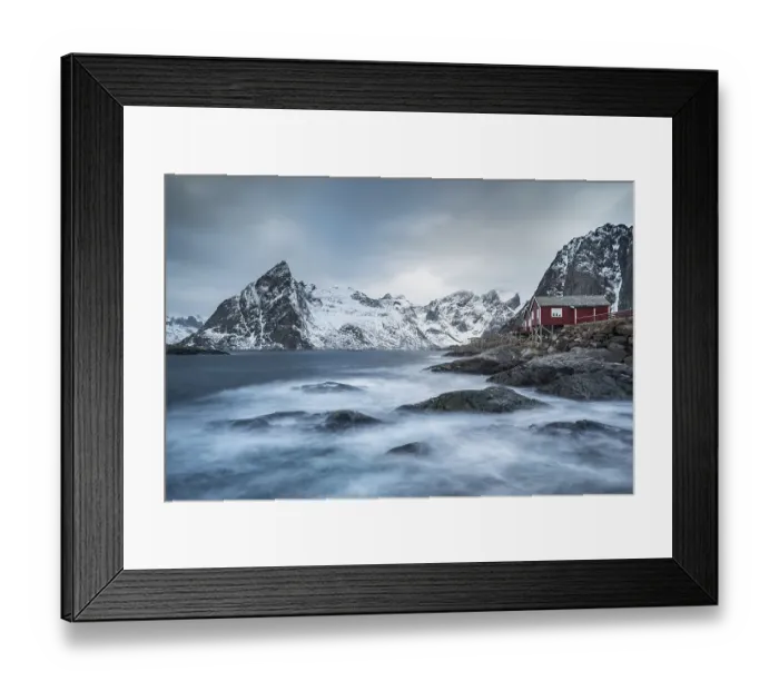 Framed Print : Fishermen's houses, Rorbuer or Rorbu