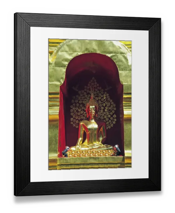Framed Print : Golden Buddha, Sareerikkatartsirirak Pagoda at Wat Phan On