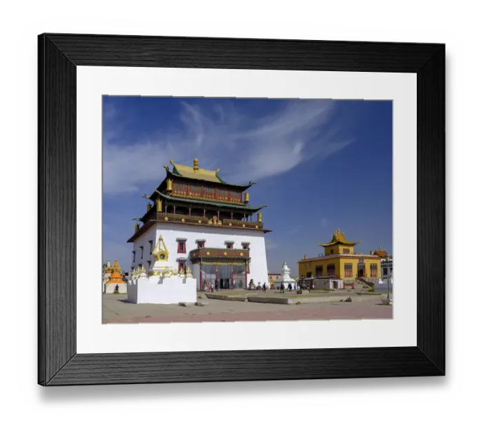 Framed Print : Main hall for the 26 meter high statue of the goddess Janraisig
