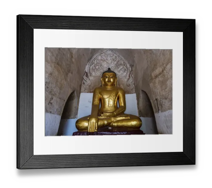 Framed Print : Sitting buddha in the Manuha temple, Bagan, Myanmar, Asia Framed Print : Sitting buddha in the Manuha temple, Bagan, Myanmar, Asia