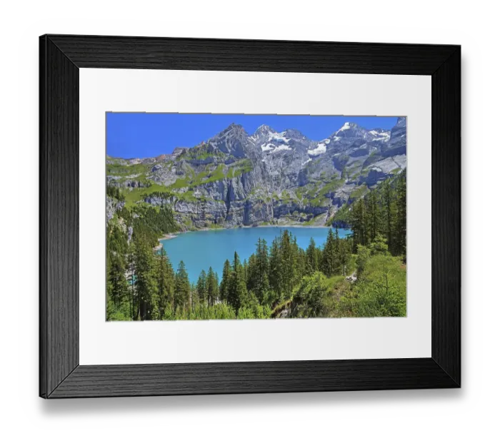 Framed Print : Oeschinensee with Blueemlisalp Framed Print : Oeschinensee with Blueemlisalp