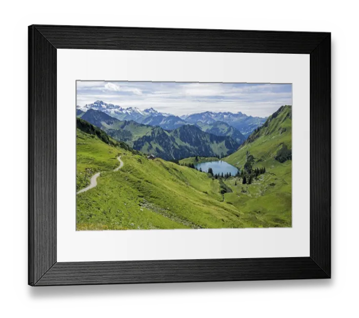 Framed Print : View of Seealpsee and Allgaeu Alps Framed Print : View of Seealpsee and Allgaeu Alps