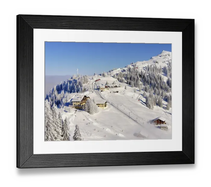 Framed Print : Winter Landscape, Freshly Snowed Rigi Staffel and Kulm