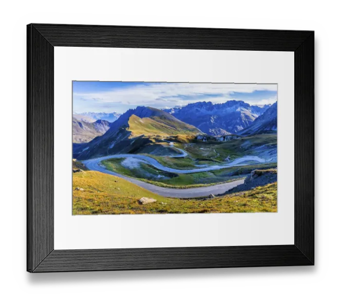 Framed Print : Route des Grandes Alpes, pass Col du Galibier