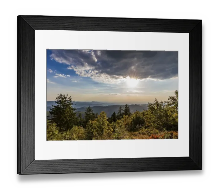 Framed Print : View from Schliffkopf at sunset in the Black Forest National Park Framed Print : View from Schliffkopf at sunset in the Black Forest National Park