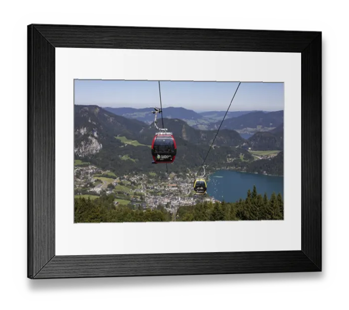 Framed Print : Sankt Gilgen am Wolfgangsee with Zwoelferhorn cable car Framed Print : Sankt Gilgen am Wolfgangsee with Zwoelferhorn cable car