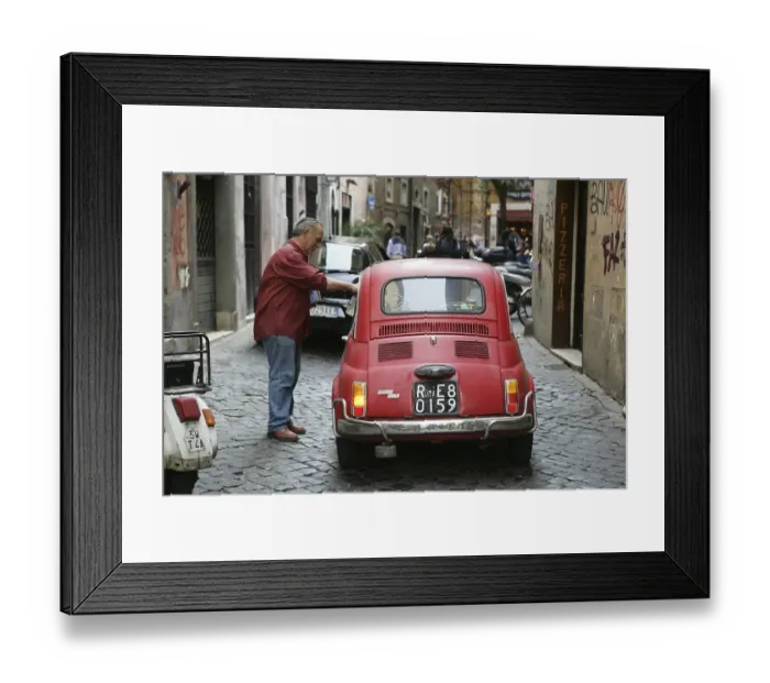 Framed Print : ITA, Italy, Rome : Old Fiat 500