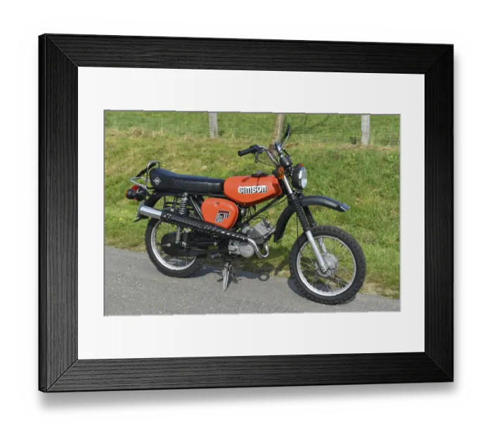 Framed Print : Vintage moped from the GDR Simson S51