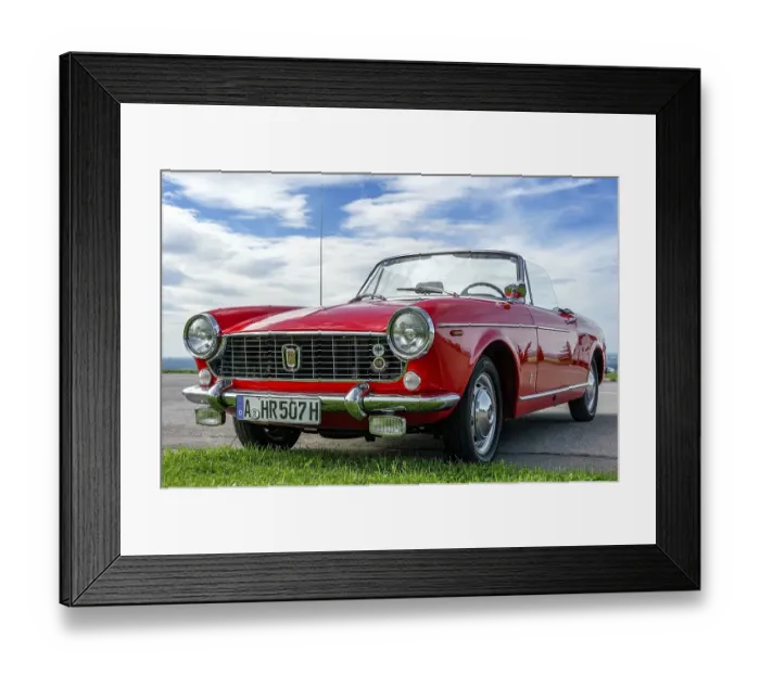 Framed Print : Vintage car FIAT 1500 Spider, convertible