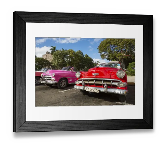 Framed Print : US classic cars from the 1950s can be rented for tourist city tours Framed Print : US classic cars from the 1950s can be rented for tourist city tours