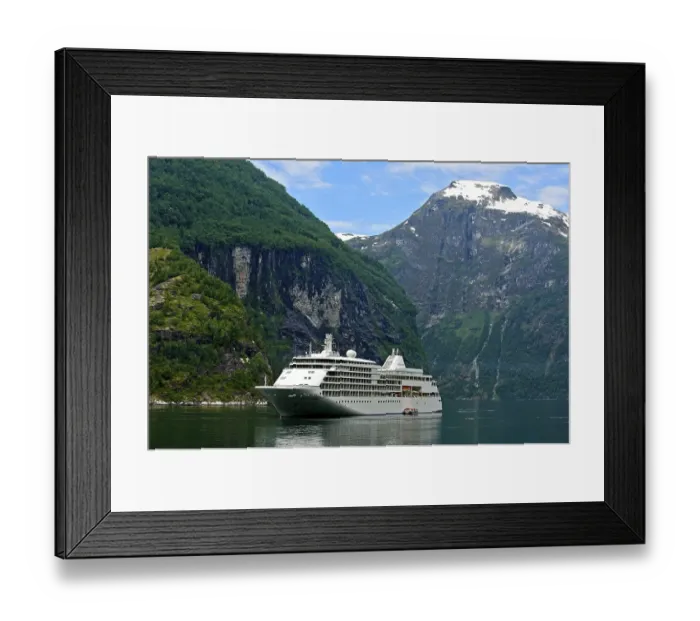 Framed Print : Cruise ship Silver Whisper in the Geirangerfjord