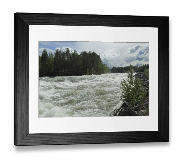 Framed Print : Rapids Storforsen in the River Piteaelven
