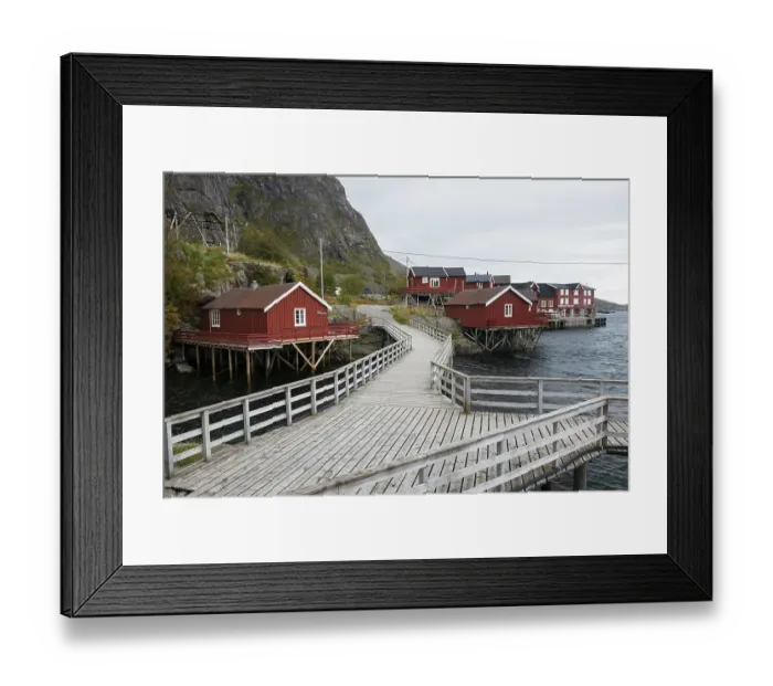 Framed Print : Wooden houses in the village of A or A i Lofoten Framed Print : Wooden houses in the village of A or A i Lofoten
