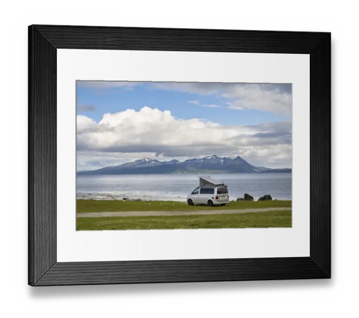 Framed Print : Camper on the beach, VW California Framed Print : Camper on the beach, VW California