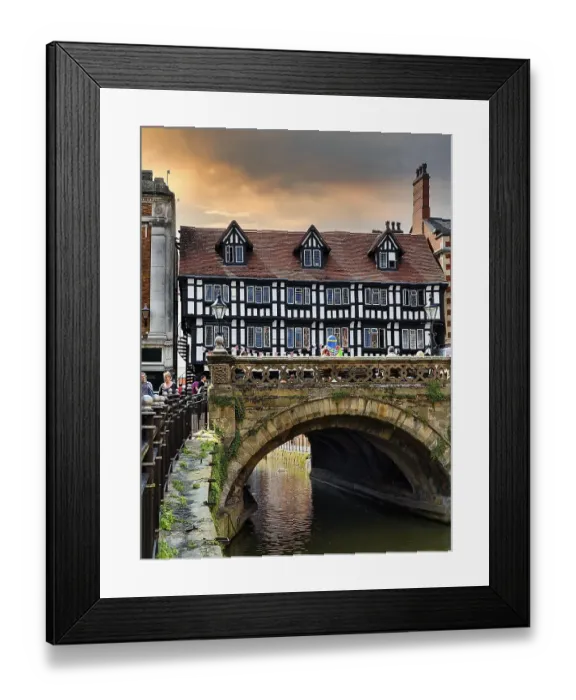 Framed Print : Medieval half-timbered house on High Bridge Framed Print : Medieval half-timbered house on High Bridge