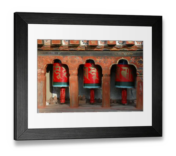 Framed Print : Prayer wheels, Paro Valley, Bhutan Framed Print : Prayer wheels, Paro Valley, Bhutan