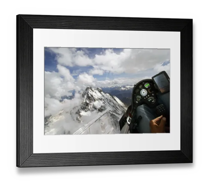 Framed Print : View from the cockpit of a glider on Monte Viso, Cottian Alps, mountain, three thousand metre, Maritime Alps, aerial view, instruments, aircraft, glider, ASH31Mi, border, Italy France Framed Print : View from the cockpit of a glider on Monte Viso, Cottian Alps, mountain, three thousand metre, Maritime Alps, aerial view, instruments, aircraft, glider, ASH31Mi, border, Italy France