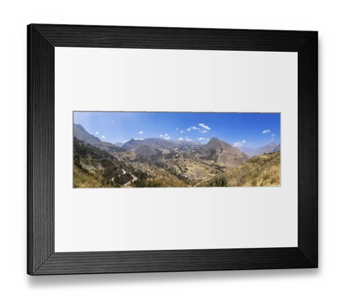Framed Print : Peru, scenic panoramic mountain landscapes of Scared Valley Valle Sagrado in Cusco
