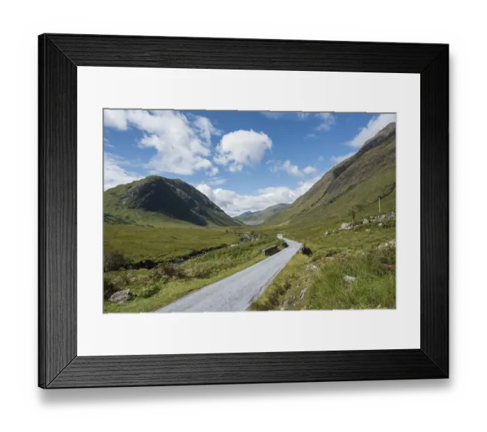 Framed Print : Single-lane road, Highlands, Scotland