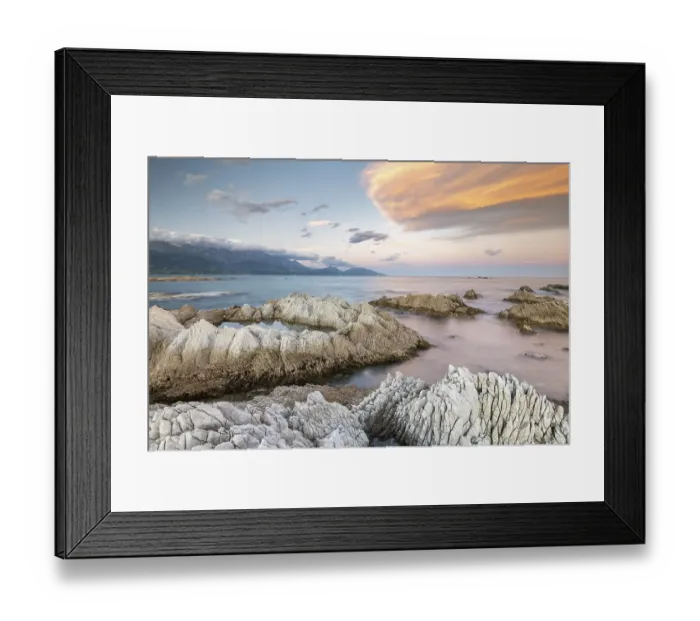 Framed Print : Rocky coast on the Kaikoura Peninsula
