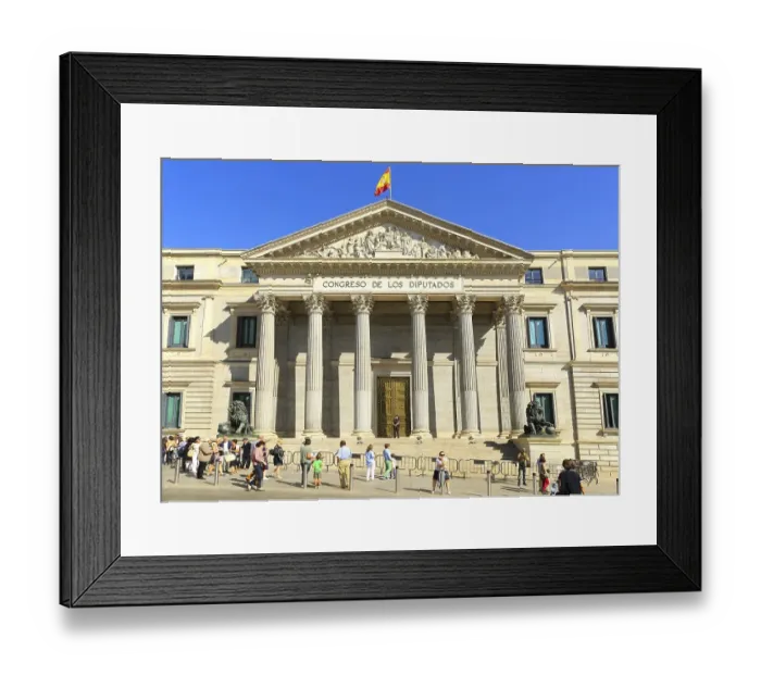 Framed Print : Palacio de las Cortes, Congreso de Los Diputados