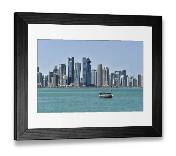 Framed Print : Skyscraper skyline, Doha, Qatar, Asia Framed Print : Skyscraper skyline, Doha, Qatar, Asia