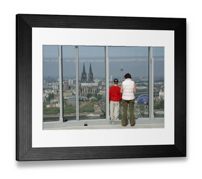 Framed Print : View from LVR tower to the old town and the Cathedrale