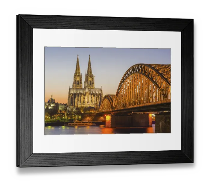 Framed Print : Rhine, Cologne Cathedral, Hohenzollern Bridge