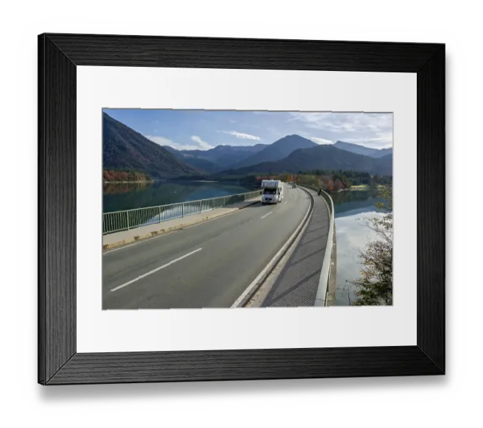 Framed Print : Fallerklamm Bridge over the Sylvenstein Dam Framed Print : Fallerklamm Bridge over the Sylvenstein Dam