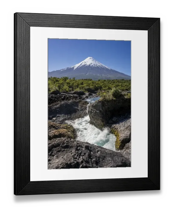 Framed Print : Osorno Volcano, Saltos de Petrohue Framed Print : Osorno Volcano, Saltos de Petrohue