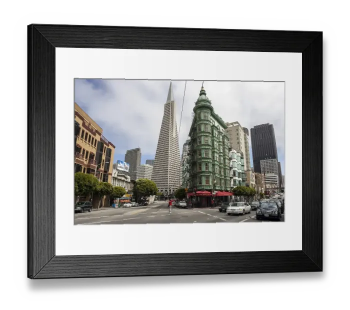 Framed Print : Transamerica Pyramid and Francis Coppola Building Framed Print : Transamerica Pyramid and Francis Coppola Building