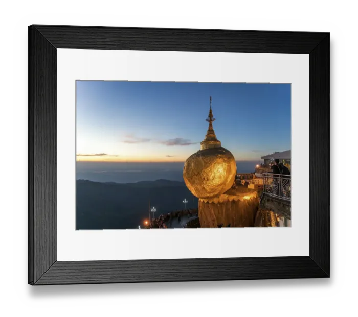 Framed Print : Golden Rock Kyaiktiyo Pagoda, dusk