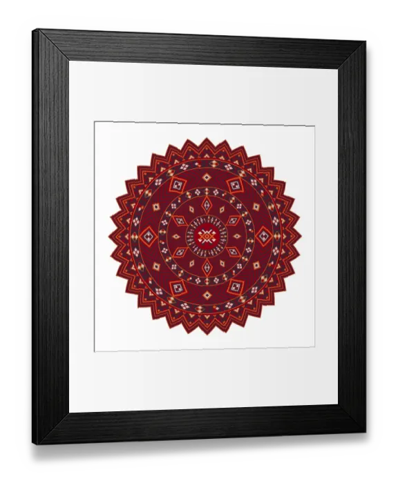 Framed Print : Traditional Georgian round decorative element