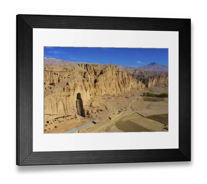 Framed Print : Aerial of the great buddhas in Bamyan Framed Print : Aerial of the great buddhas in Bamyan