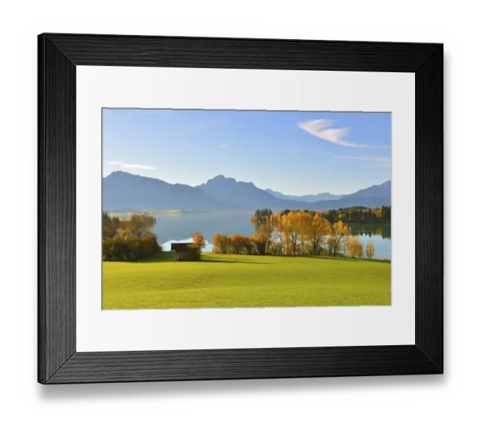 Framed Print : Autumn morning on Forggensee at Rosshaupten Framed Print : Autumn morning on Forggensee at Rosshaupten
