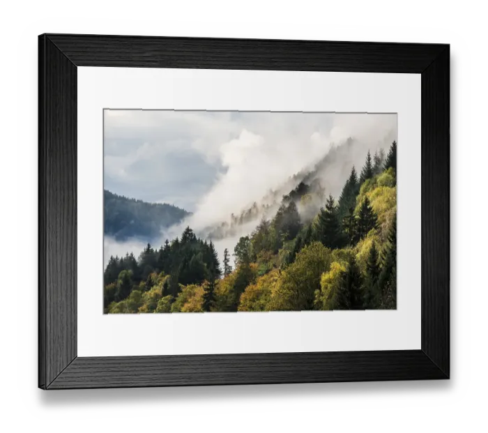 Framed Print : Fog in the Hoellental valley, autumn Framed Print : Fog in the Hoellental valley, autumn