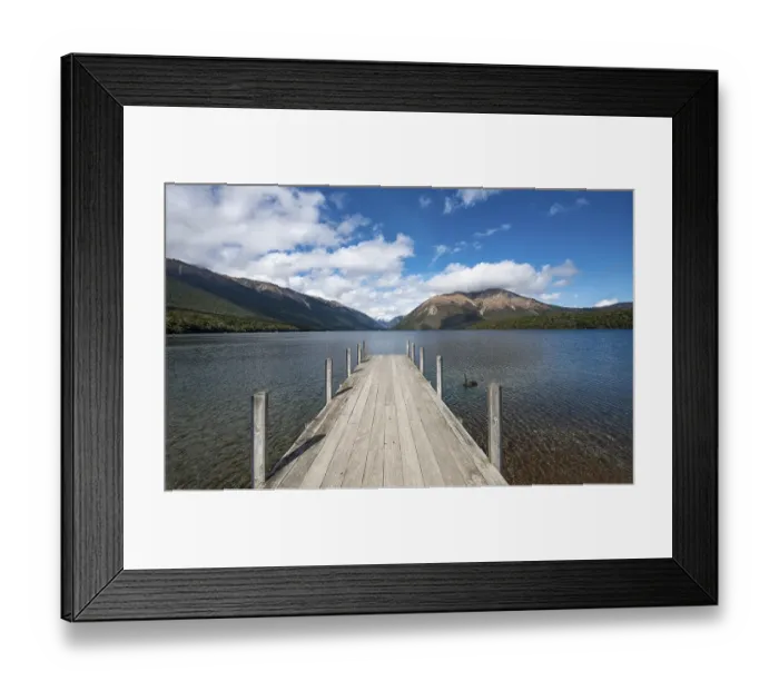 Framed Print : Jetty at Lake Rotoiti, Nelson Lakes National Park