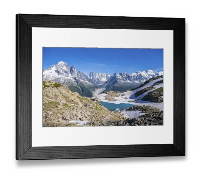 Framed Print : Mountain panorama, Lac Blanc, mountain peaks