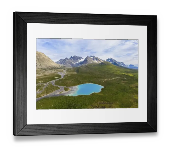 Framed Print : Lake Aspevatnet with mountains of the Lyngen Alps