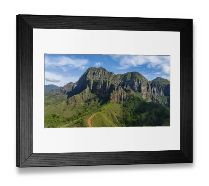 Framed Print : Aerial of the Mountains around