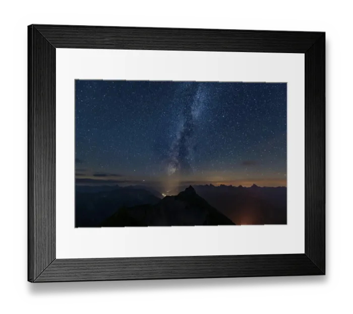 Framed Print : Starry sky with Milky Way and Lechtal Alps in the background, Elmen, Lechtal Alps, Ausserfern, Tyrol, Austria, Europe Framed Print : Starry sky with Milky Way and Lechtal Alps in the background, Elmen, Lechtal Alps, Ausserfern, Tyrol, Austria, Europe