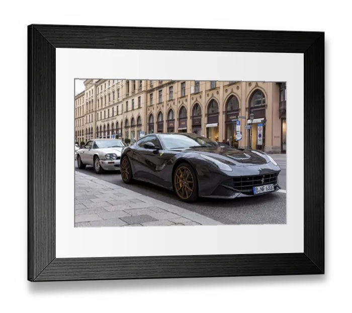 Framed Print : Parked sports car Ferrari F12 Berlinetta Framed Print : Parked sports car Ferrari F12 Berlinetta
