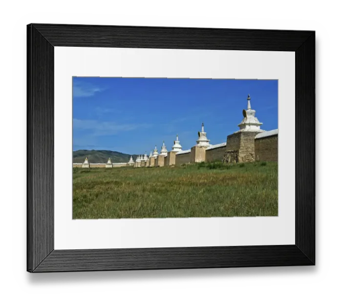 Framed Print : Wall with Soyombo stupas, Erdene Zuu Khiid monastery Framed Print : Wall with Soyombo stupas, Erdene Zuu Khiid monastery