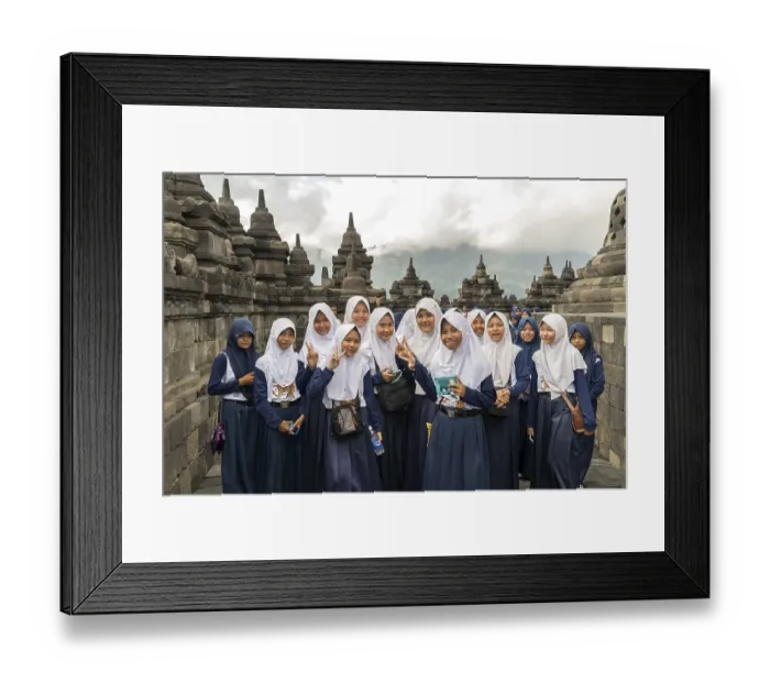 Framed Print : Muslim schoolgirl in uniform with headscarf Framed Print : Muslim schoolgirl in uniform with headscarf