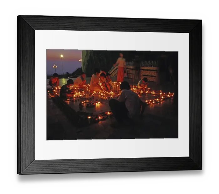 Framed Print : Light celebration at the Golden Rock, Burma Framed Print : Light celebration at the Golden Rock, Burma