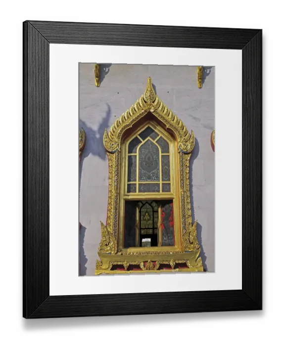 Framed Print : Mosaic window, Marble Temple (Wat Benchamabophit) Framed Print : Mosaic window, Marble Temple (Wat Benchamabophit)