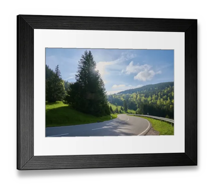 Framed Print : Country road, low mountain landscape