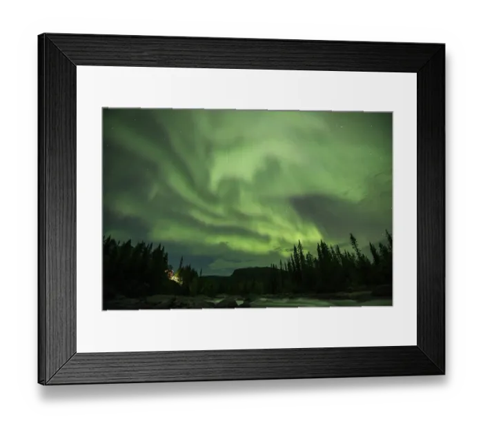 Framed Print : Northern Lights or Aurora Borealis over the river Gamajahka or Kamajakka Framed Print : Northern Lights or Aurora Borealis over the river Gamajahka or Kamajakka