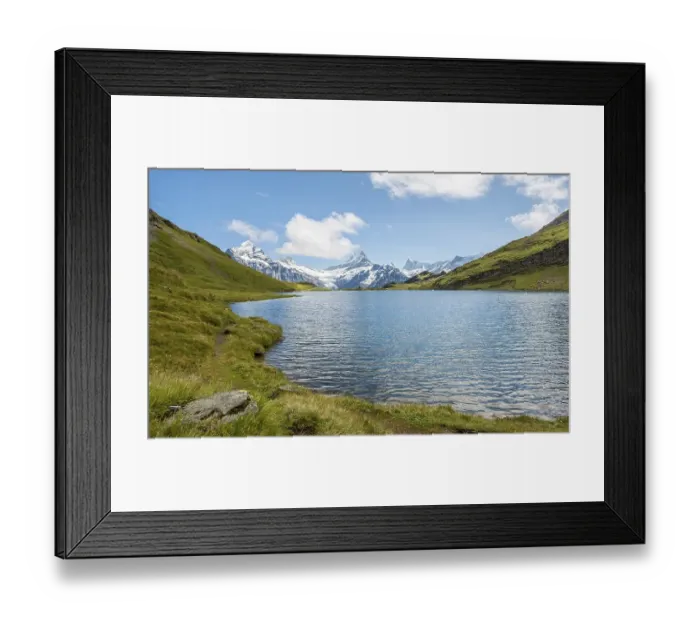 Framed Print : Bachalpsee with summits of the Schreckhorn and Finsteraarhorn
