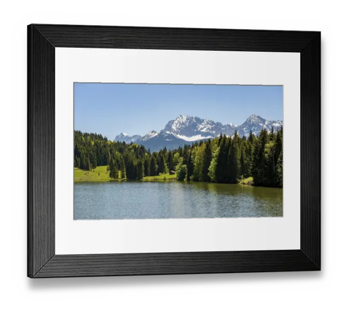 Framed Print : Geroldsee, view of Karwendel mountains in spring Framed Print : Geroldsee, view of Karwendel mountains in spring